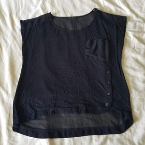 Twentyone Black Top with Sheer Back